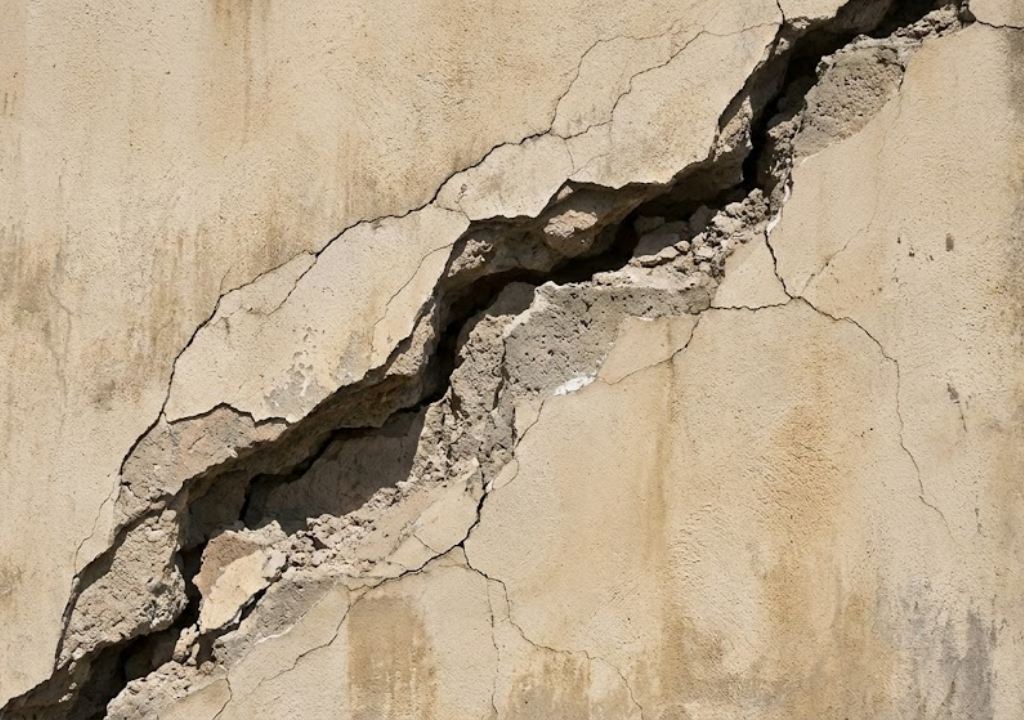 Image d'une fissure de type crevasse ou lezarde